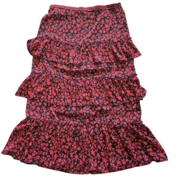 Chelsea and Violet Ruffled Tiered Floral Print Skirt Size Large - Picture 2 of 4